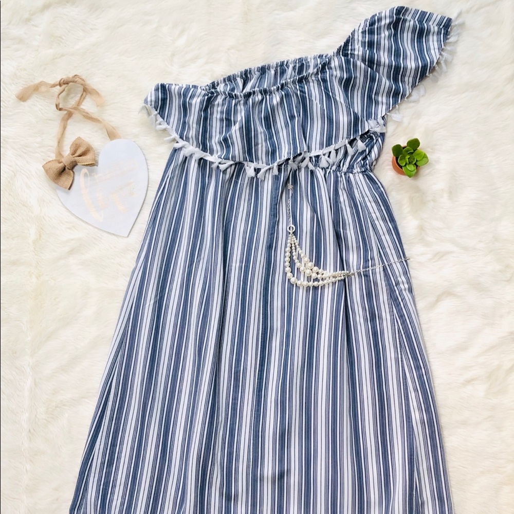 Blue and White striped dress